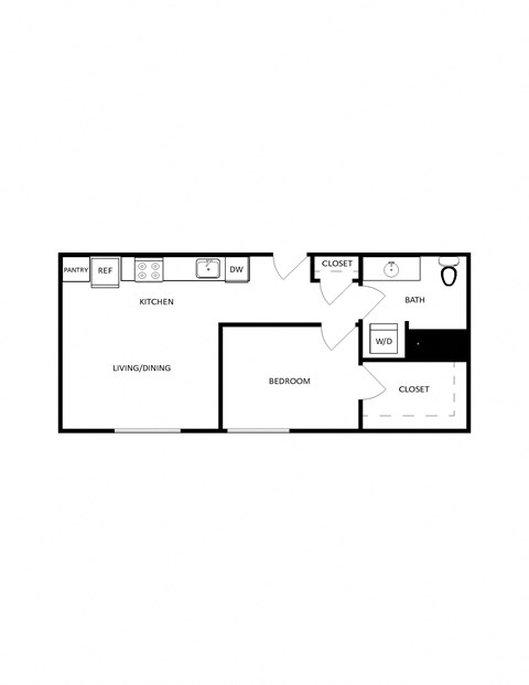 a floor plan of a house with a bedroom and a living room